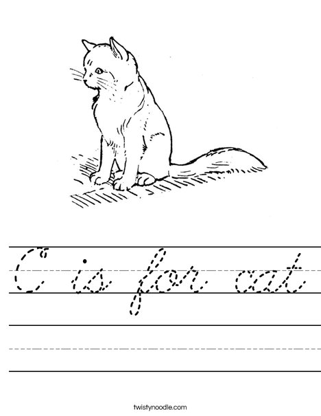 Cute Cat Worksheet