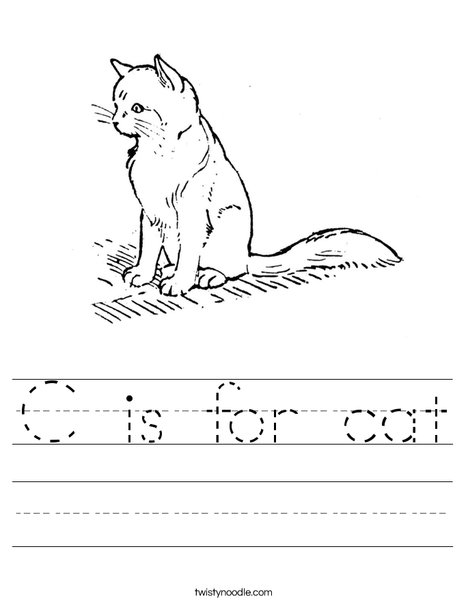 Cute Cat Worksheet
