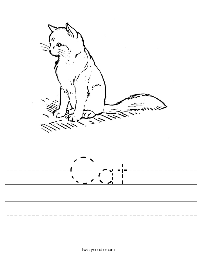 Cat Worksheet Twisty Noodle Cat Worksheet Twisty Noodle
