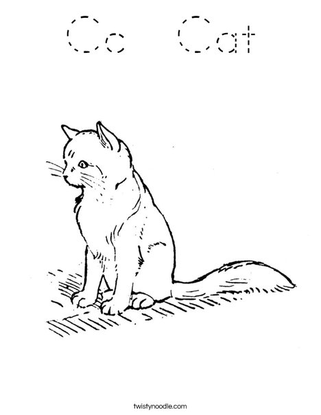 Cute Cat Coloring Page