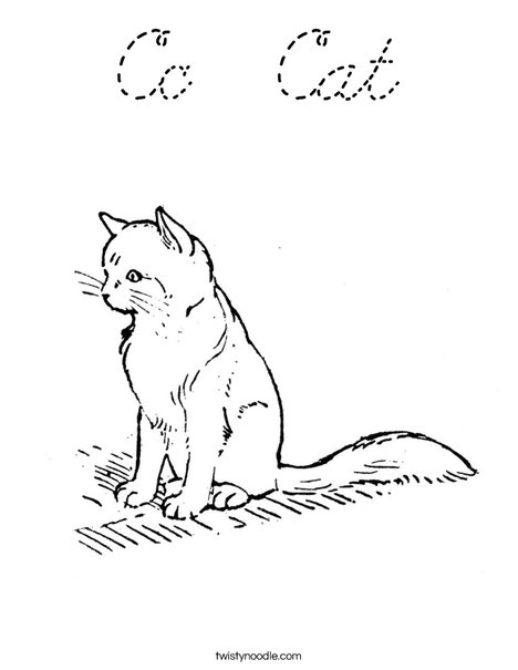 Cute Cat Coloring Page