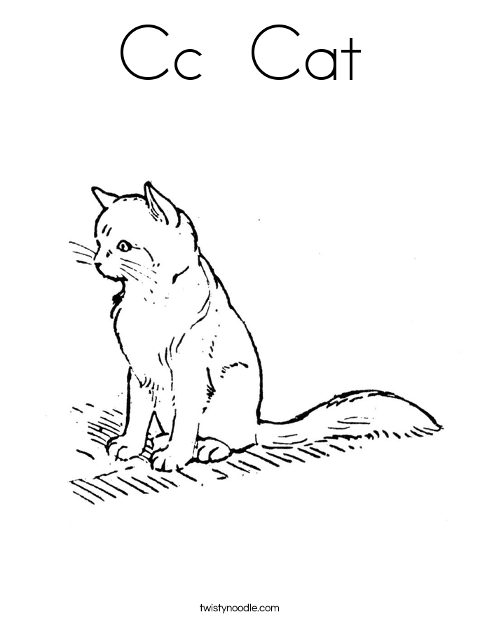 Cc  Cat Coloring Page