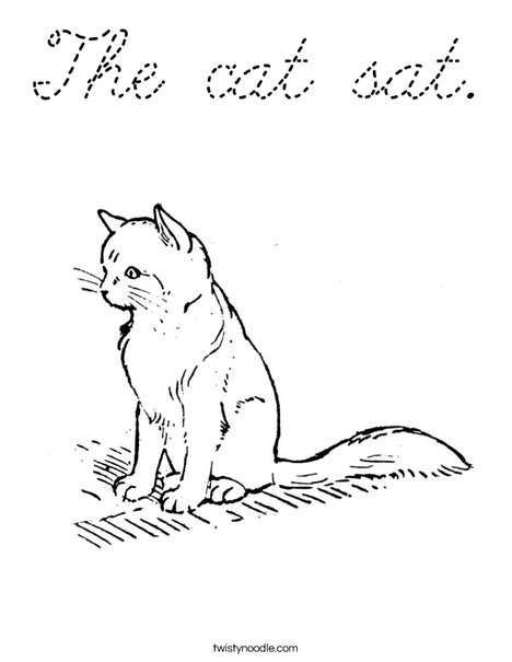 Cute Cat Coloring Page