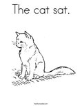 The cat sat. Coloring Page