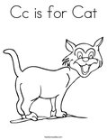 Cc is for Cat Coloring Page