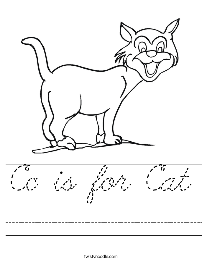 Cc is for Cat Worksheet