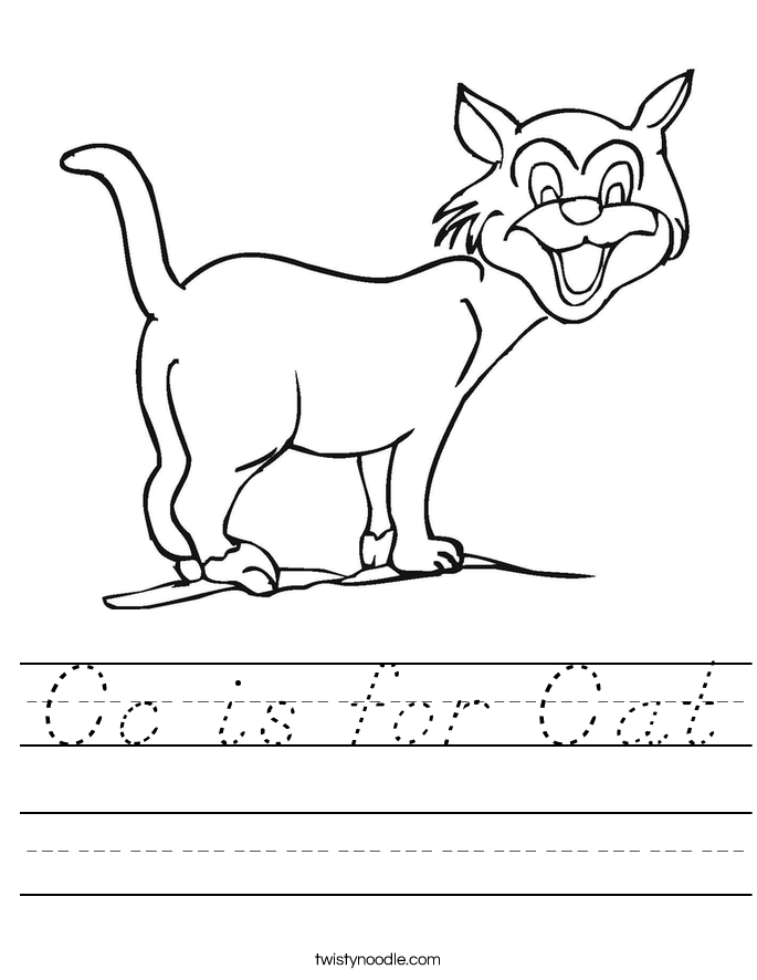 Cc is for Cat Worksheet