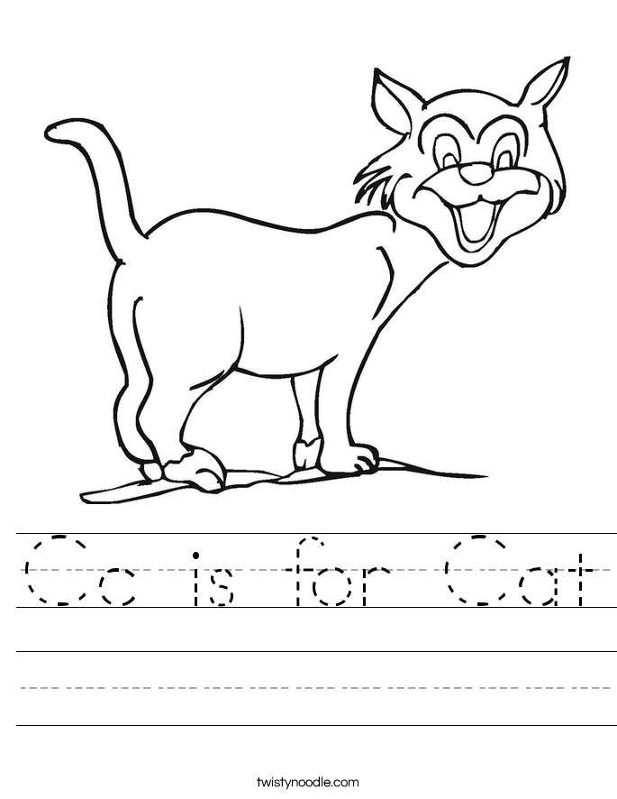 Cc is for Cat Worksheet