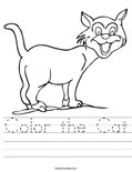 Color the Cat Worksheet