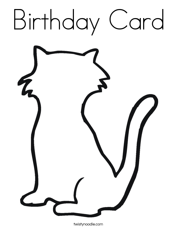 Birthday Card Coloring Page