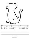 Birthday Card Worksheet
