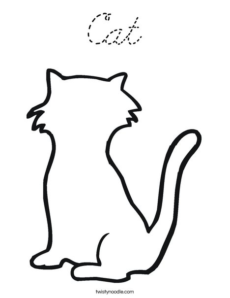 Blank Cat Coloring Page