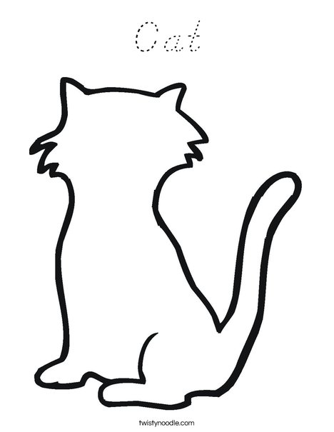 Blank Cat Coloring Page