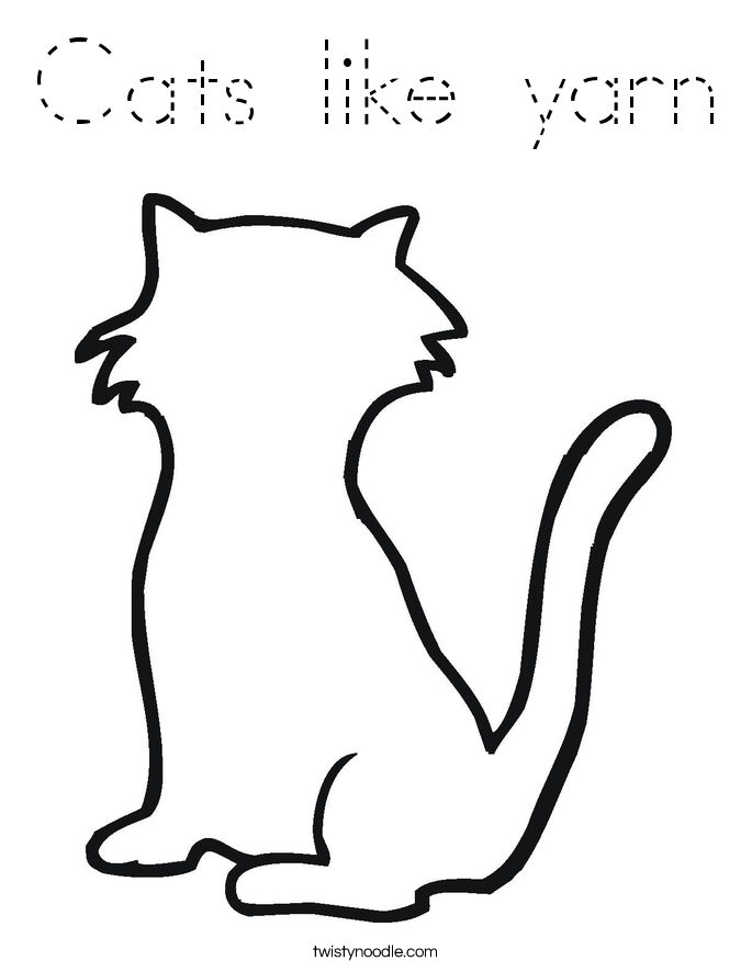 Cats like yarn Coloring Page