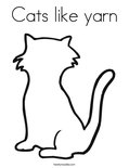 Cats like yarnColoring Page
