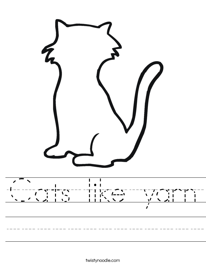 Cats like yarn Worksheet