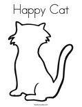 Happy CatColoring Page