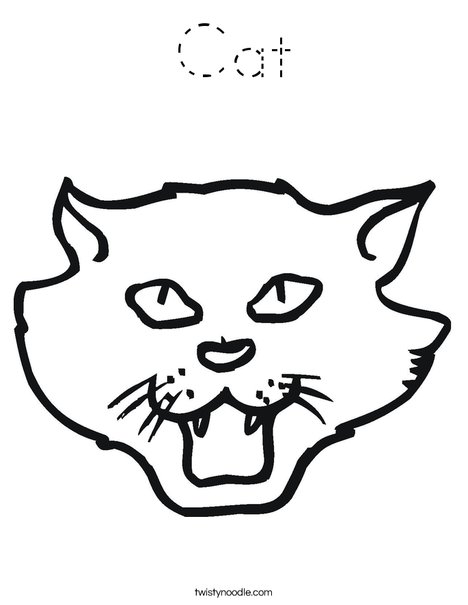 Cat Head Coloring Page