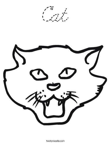 Cat Head Coloring Page