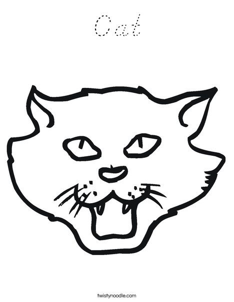 Cat Head Coloring Page