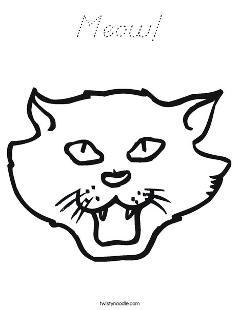 Cat Head Coloring Page