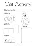 Cat Activity Coloring Page