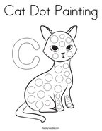 Cat Dot Painting Coloring Page