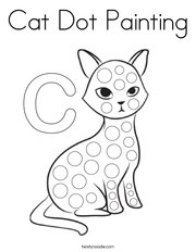 Cat Dot Painting Coloring Page