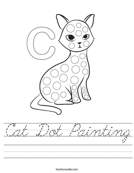 Cat Dot Painting Worksheet