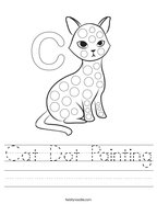 Cat Dot Painting Handwriting Sheet