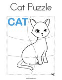 Cat Puzzle Coloring Page