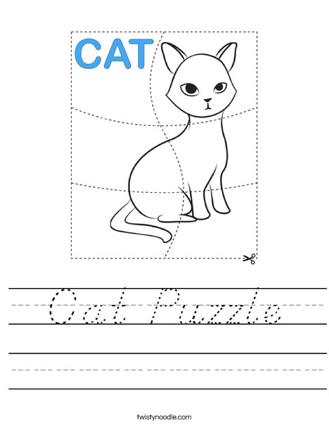 Cat Puzzle Worksheet