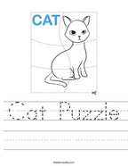 Cat Puzzle Handwriting Sheet