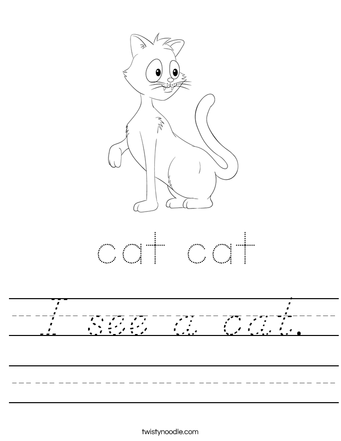 I see a cat. Worksheet