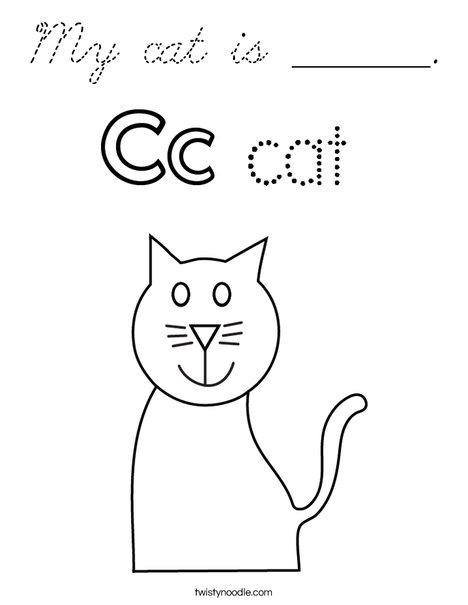 My cat is ______. Coloring Page
