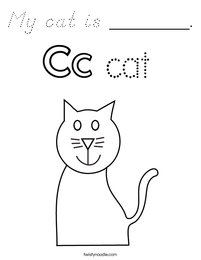 My cat is _______. Coloring Page