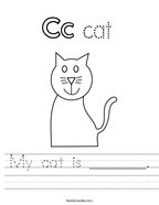 My cat is _______ Handwriting Sheet