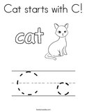 Cat starts with C Coloring Page