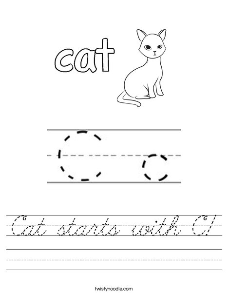Cat starts with C! Worksheet