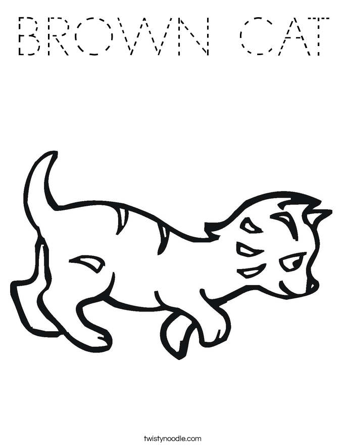 BROWN CAT Coloring Page