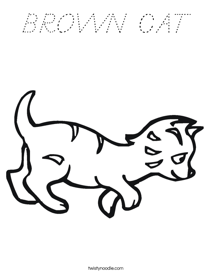 BROWN CAT Coloring Page