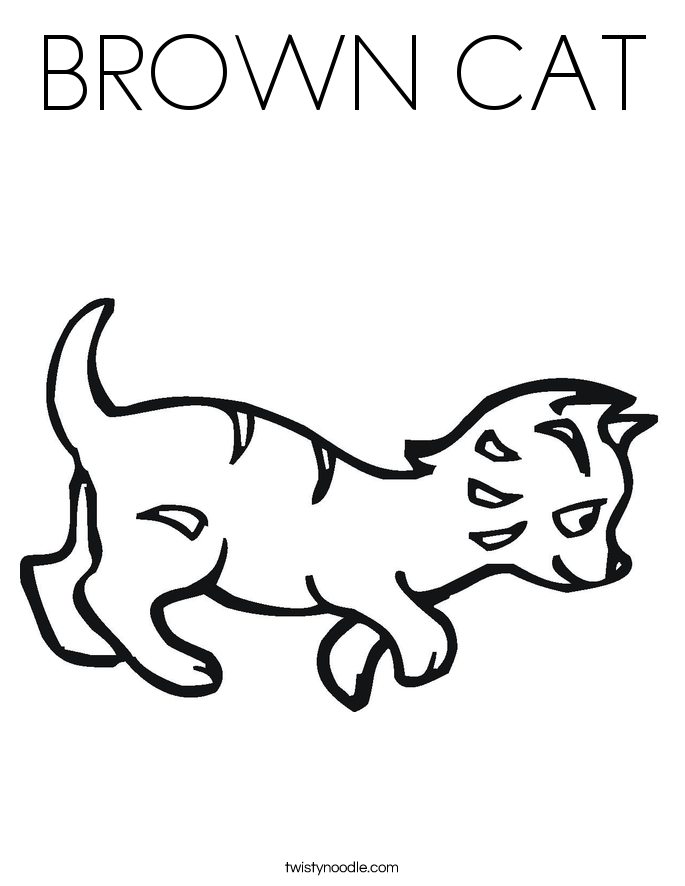 BROWN CAT Coloring Page