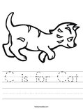 C is for Cat Worksheet