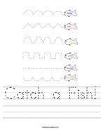 Catch a Fish Handwriting Sheet