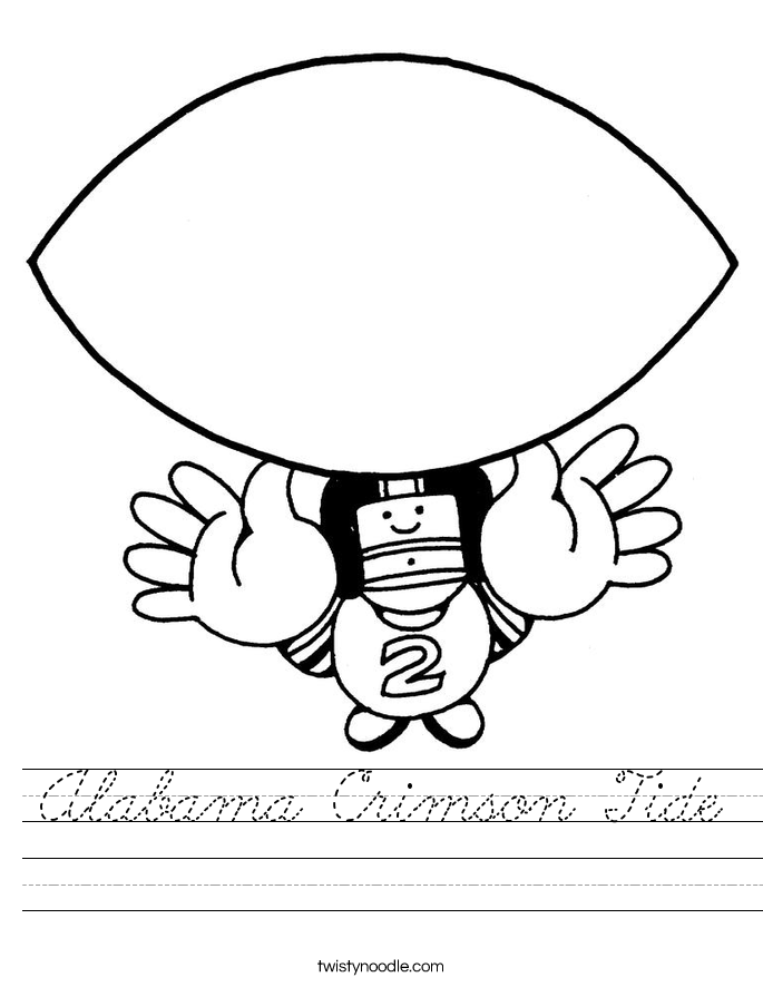 Alabama Crimson Tide Worksheet