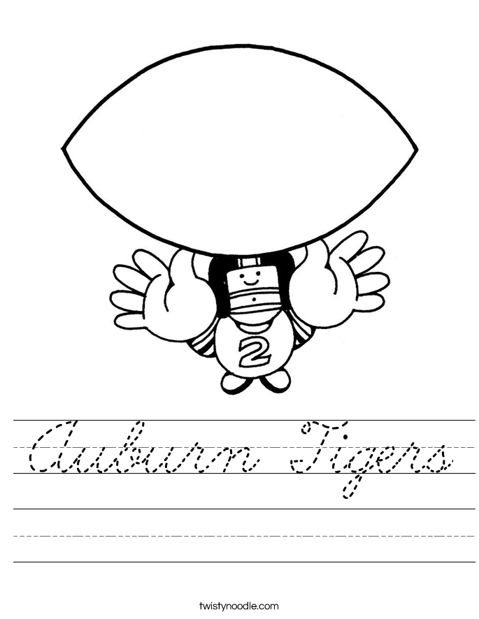 Auburn Tigers Worksheet