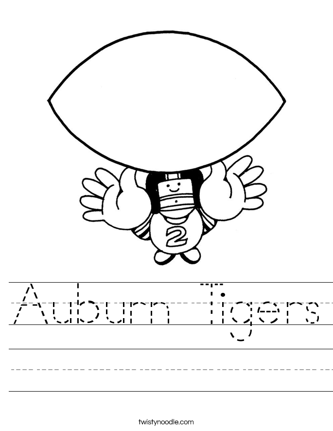 Auburn Tigers Worksheet