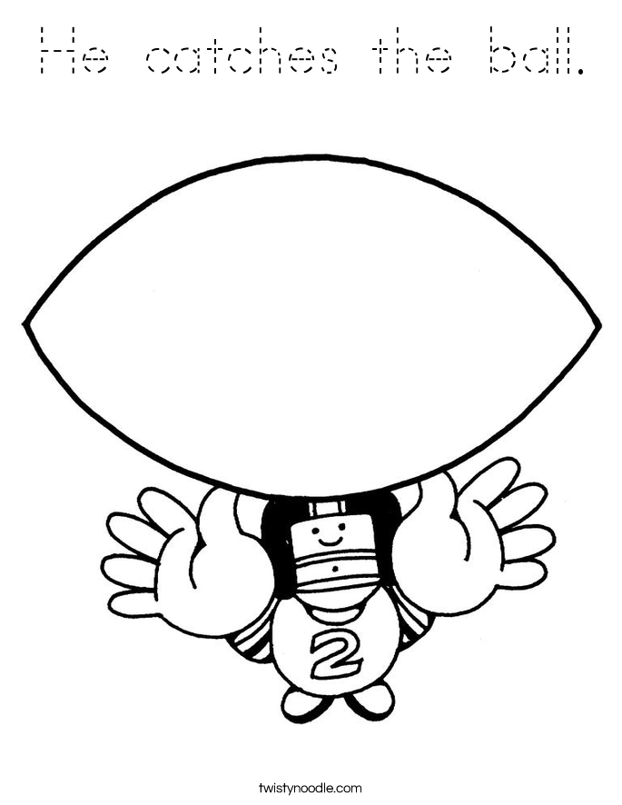 He catches the ball. Coloring Page