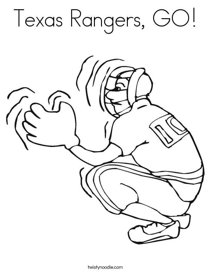 Texas Rangers, GO! Coloring Page