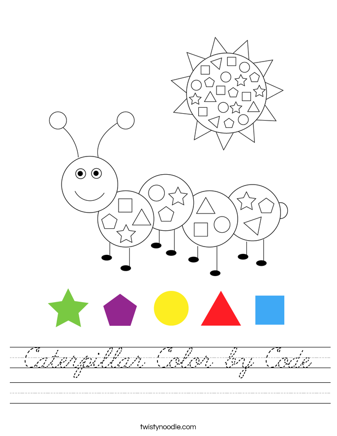 Caterpillar Color by Code Worksheet